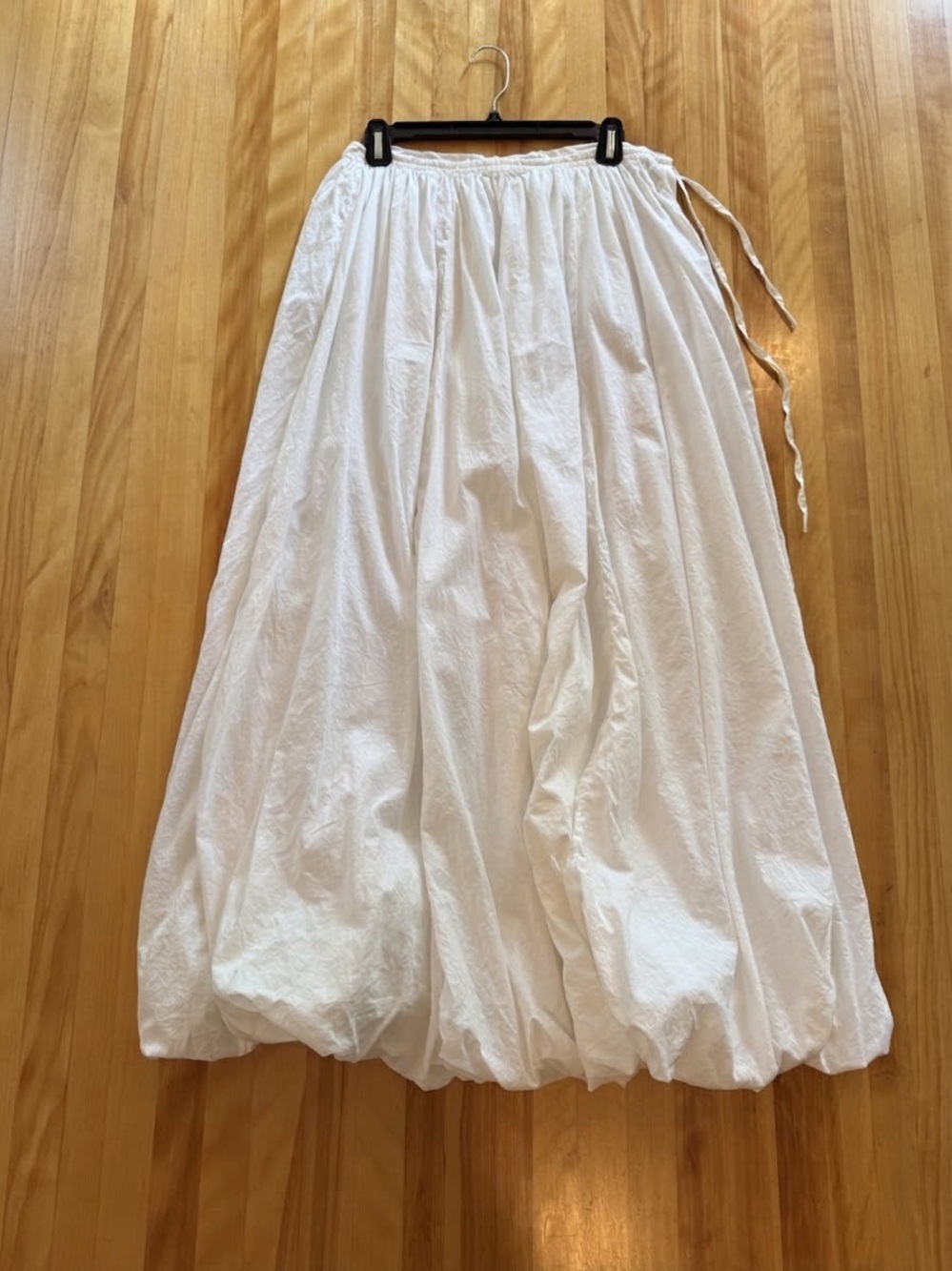 Soft Surroundings White Full Gathered Maxi Skirt with Drawstring
